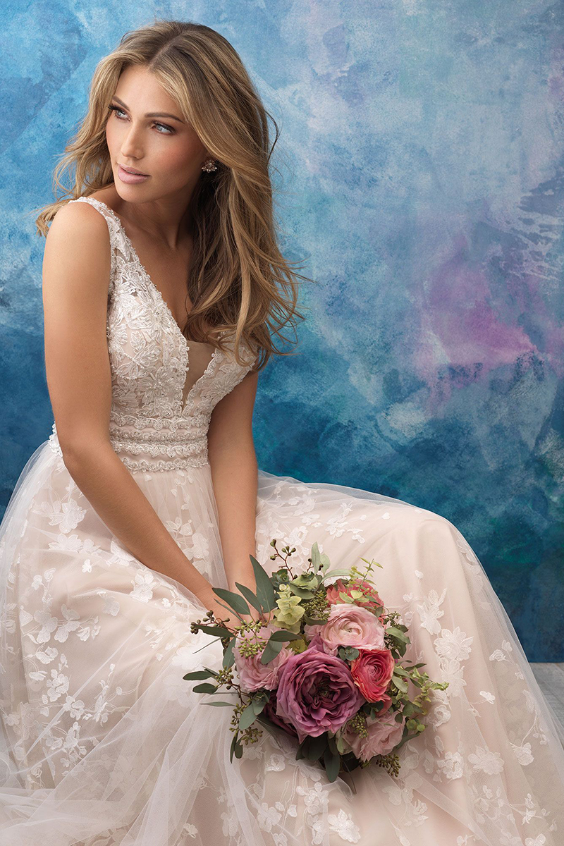 9561 Allure Bridals Subtle floral