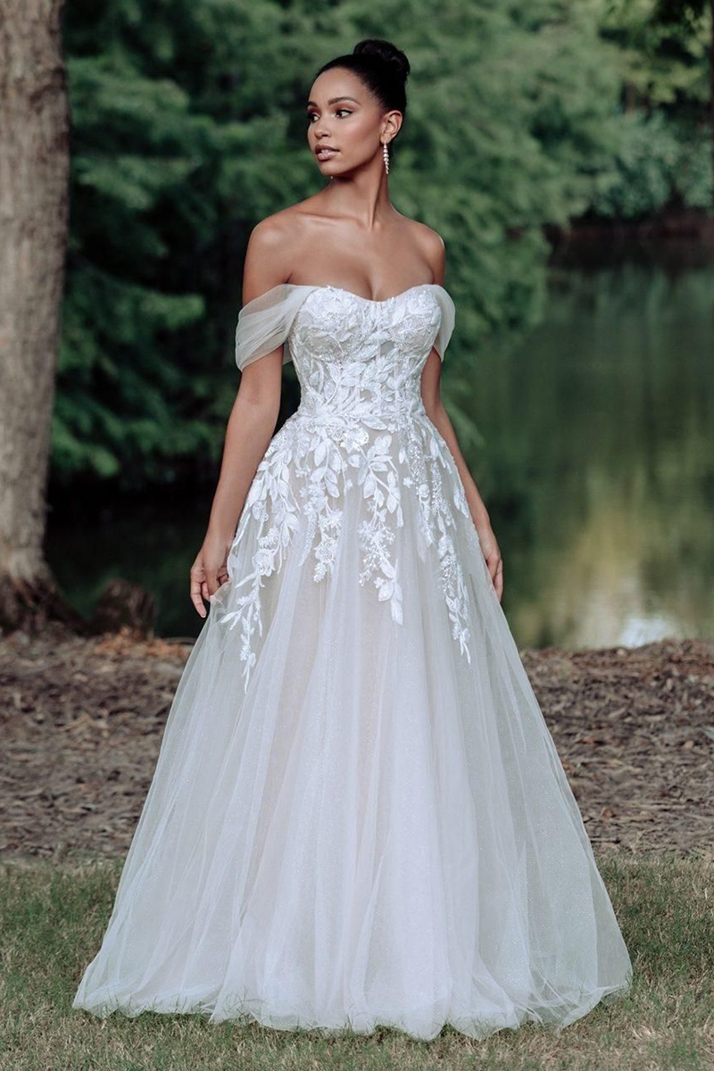 Allure Couture Off the Shoulder Ball Gown C461 Wedding Dress – Wedding  Shoppe
