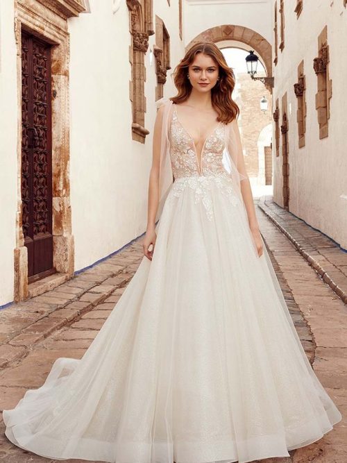 Abella E101 Mariah Shimmer Romantic Wedding Dress