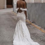 Abella E166 Cilka Petite Ruffled Off-Shoulder Wedding Dress