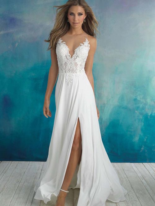 9510 Allure Bridals Alternating Lace Wedding Dress