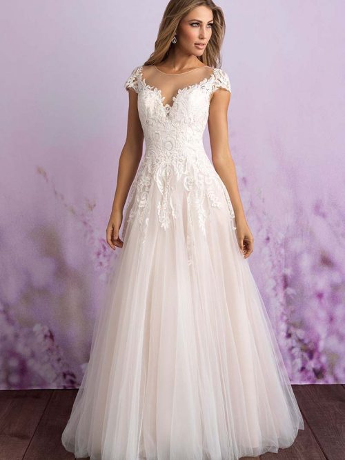 3117 Allure Romance Cap Sleeves Wedding Dress