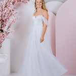 Dreamy soft draped sleeves deb gown