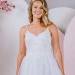 lace and straps deb gown