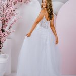 thin beaded straps debutante gown