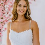 thin beaded straps debutante gown