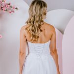 Modern floral lace debutante gown