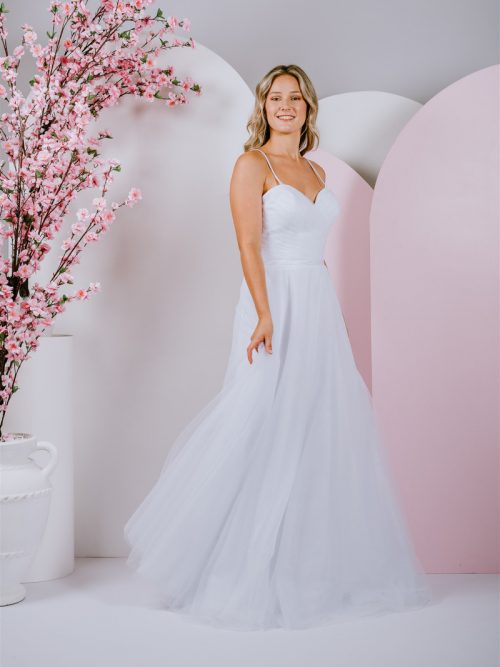 classic lace-up back debutante gown