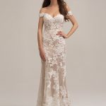 Off-Shoulder Sheath Wedding Dress 3455 Allure Romance